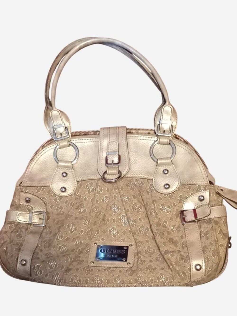 Vintage Guess silver and brown shoulder bag